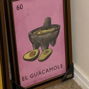 Sapna Shah Loteria Wall Print - EL GUACAMOLE New- ready to hang.